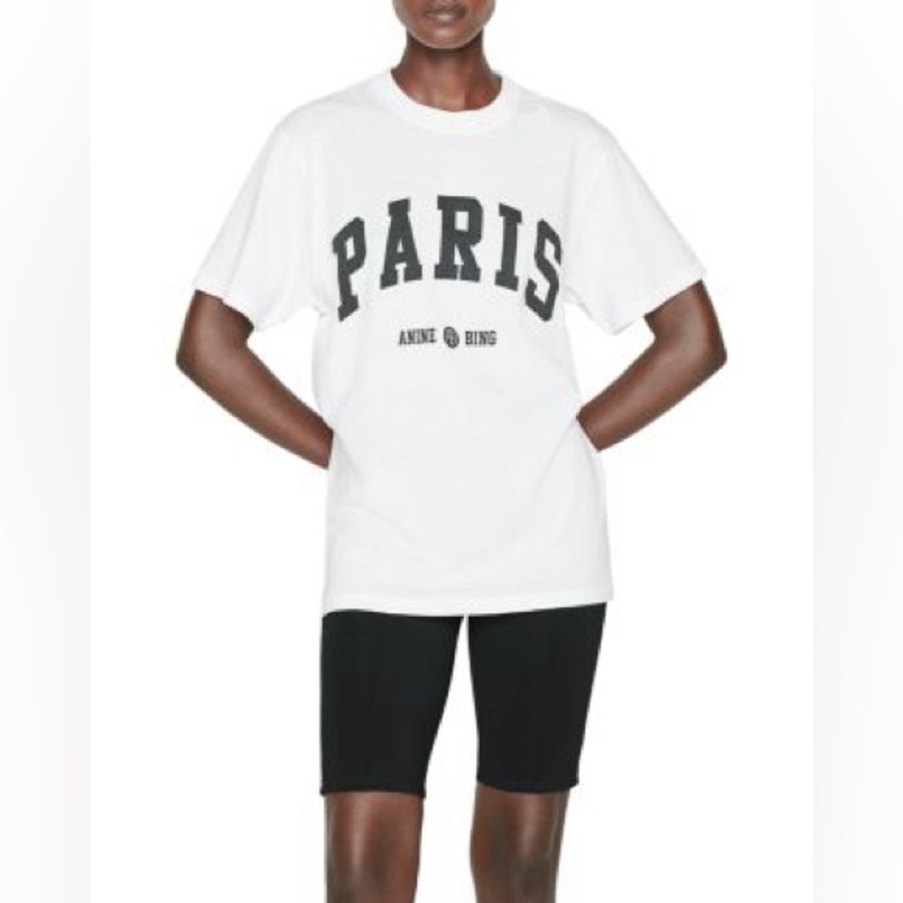 Anine Bing White Paris T-Shirt for Women